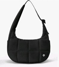 Bolso de Hombro Pequeño Puffer Crescent para Mujer, Cartera de Hombro Acolchada de Nylon