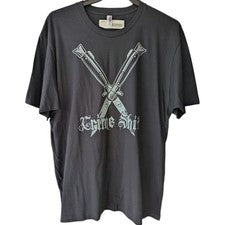 Camiseta De Colección Y2K Crime Sh*t Stiletto Cuchillo Hombres XL NUEVA CON ETIQUETAS Ropa de Calle Patinador Gótico