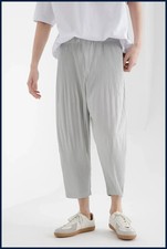 Pantalones Harén Japonés Plisado Miyake Hombres Pantalones Sueltos Transpirables Entrepierna Baja