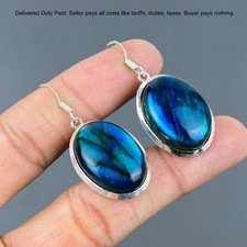 Nuevos pendientes colgantes de plata de ley 925 con flash de neón natural joyas