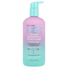 Eco Chic® Kids, champú y acondicionador diario 2 en 1, para todo tipo de cabello, 16,5 fl