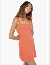 Nuevo con etiquetas Mini Vestido Just Fab Coral Naranja Sin Mangas Tejido Bodycon Para Mujer Talla Grande