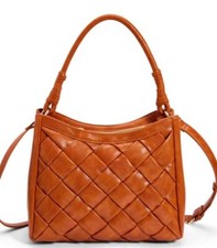 Bolso Bandolera LIKE DREAMS Kathy Naranja Cuero Tejido Cartera para Mujer~