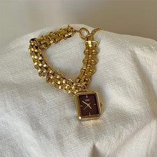 Reloj Pulsera Mujer Vintage Minimalista Cuarzo Delicada Cadena Elegante Regalo