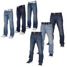 Pantalones de mezclilla informales de pierna ancha con corte de bota S&J para hombre todos los tamaños de cintura