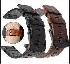 Correa de cuero correa de reloj negra 20 mm cuero auténtico correa de reloj de repuesto universal n.º 5