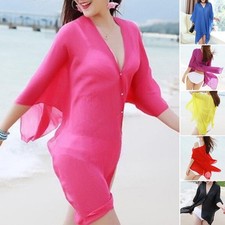 Traje de baño encubrimiento 6 colores mujer vestido playa mujer verano poliéster sexy