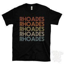 CAMISETA RHOADES ESTILO RETRO REPETIDO Hombre y Mujer Novedad Genial Nombre Regalo