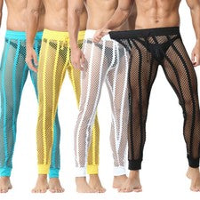 Sexy Pijama de Malla Transpirable Hombre Interior Pijama Pantalones Red Prendas para Dormir