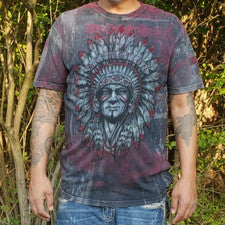 Camiseta AFFLICTION Para Hombre - Talla XL - LAVA NEGRA NUEVA Motociclista Calavera Tatuaje MMA Chief
