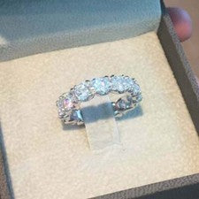 Anillo de memoria de diamantes de 2 quilates anillo de boda anillo de compromiso acabado en oro blanco