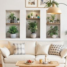Pegatinas de pared 3D para decoración de interiores y interiores de plantas diseño hágalo usted mismo fácil aplicación