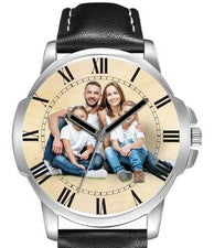 Crea tu propia foto logotipo reloj pulsera personalizado plateado UK FAST