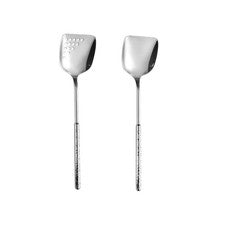 Cuchara de pala cabeza cuadrada martillada 30 cm 304 acero inoxidable para la vida