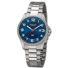 Regent Herren Armbanduhr Analog Titanarmband silber URBA776