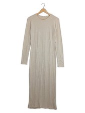 Vestido de punto Pull&Bear maxi beige jaspeado talla 38 M