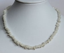 Cadena de piedras preciosas de ágata blanca aprox, 45 cm cadena de astillas collar de ágata lechera