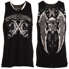Camiseta sin mangas Xtreme Couture Affliction para hombre TYPHOON alas negras motociclista S-5XL