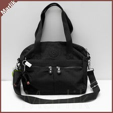 Bolso Bandolera Original Kipling Klara Para Mujer Doble Correa Negro Tonal, NUEVO