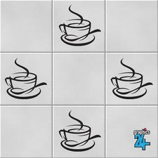 Tazas de café vinilo azulejos de pared calcomanías calcomanías cocina decoración del hogar