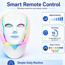 Mascarilla facial LED de 7 colores terapia de luz luz roja rejuvenecimiento de la piel cuidado facial de la piel