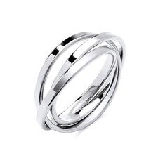Alianza de boda rusa de plata de ley 925 talla K a S