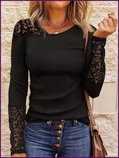 Camiseta Mujer Elegante Casual Manga Larga Suelta Moda Fin de Semana