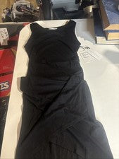 Treasure and Bond Mujer Vestido Sin Mangas Acanalado Negro Noche Jaspeado XXS