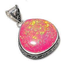 Colgante de joyería de plata esterlina 925 con piedras preciosas de ópalo tri...