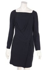 MAIYET dress Wrap Effect Pleated D 42 charcoal NEW