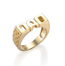 Anillo de papá de plata esterlina 925 maciza de oro de 9 quilates para dama tallas L a Y en stock