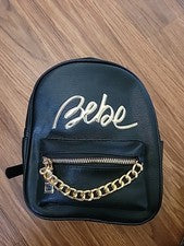 Mochila BEBE Gianna para mujer negra con detalles dorados cadena NUEVO asa de bucle