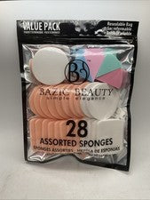 Bazic Beauty Simple Elegance - 28 esponjas surtidas - varios colores y tamaños