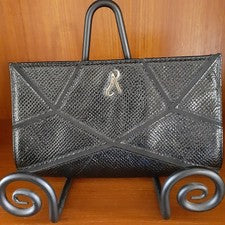 Bolso sin asas de noche para mujer negro satinado delgado elegante ligero sobre cartera gótico