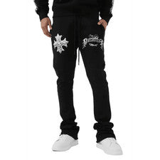 Pantalones de chándal apilados SYIP World Tour - Estilo urbano Streetwear.