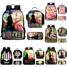 Mochila Escolar Niñas Wicked The Witch Bolsa de Almuerzo Aislada Estuche para Lápices Conjunto Regalo