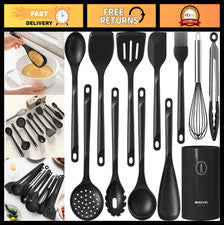 Juego de utensilios de cocina de silicona resistentes al calor - Herramientas de cocina antiadherentes, sin BPA,
