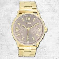 Oozoo Metal Mujeres-Hombres Reloj Análogo de Cuarzo Pulsera Oro UOC11504