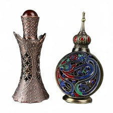 2 botellas de suero de aceite de perfume decorativas recargables estilo Oriente Medio