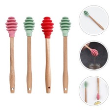 Cuchara de miel de silicona - 4 piezas cucharas de miel de silicona, varillas de mezcla de miel,