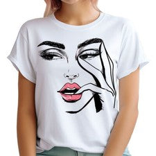 Moda Humana Niña Cara Genial Hipster Elegante Verano Top Mujeres Camisetas 2#TA-26