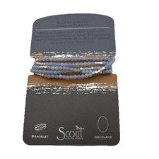Envoltura de Piedra Scout Azul Encaje Ágata/Plata - Piedra de Claridad Collar a Pulsera