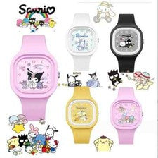 Reloj de cuarzo Sanrio con esfera cuadrada de silicona
