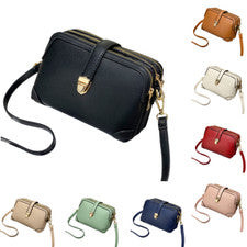 Bolso Bandolera Para Mujer Moda Multi-Cremallera Elegante Bolso de Mano con Correa
