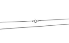Collar serpiente plata real 925 1,2 mm mujer rodiado brillo N