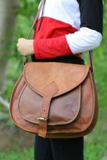 Recién 13" para mujer Top Seller Vintage marrón encerado cuero monedero hombro