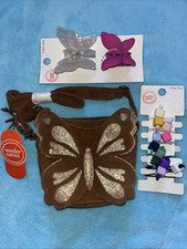 Mini Bandolera Mariposa Brillante Pinzas para el Cabello Corbatas De Colección Estilo Años 90 Niñas Primavera Lote