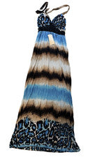 Maxi Vestido Halter de Verano para Mujer M/L - Multicolor Estilo Beach Resort