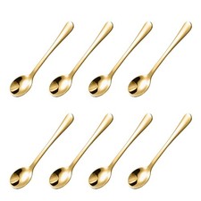 Elegante juego de diseño de ocho pequeñas cucharas de acero inoxidable para tu cocina