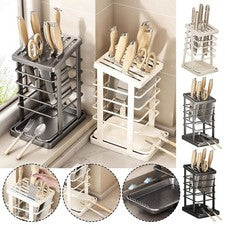 Soporte de cocina de encimera estante de almacenamiento multifunción con bandeja de drenaje plato de utensilios